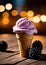 Waffle blackberry ice cream. Generative AI