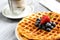 Waffle Breakfast with blueberries