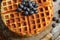 Waffle Breakfast with blueberries