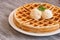 Waffle Breakfast with ice cream and maple syryp