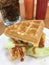 waffle chicken burger