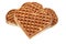 Waffle cookies in the form of hearts