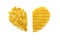 Waffle crisp butter flavor biscuits. Heart concept