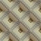 Waffle gold 3d greek vector seamless pattern. Geometric ornamental shiny background. Decorative repeat modern backdrop. Tiled