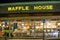 Waffle House at night exterior and interior