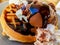 Waffle ice cream greek style chocolate