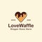 Waffle with love shape cartoon logo cartoon logo vector