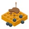 Waffle with maple syrup icon isometric vector. Sweet breakfast