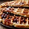 Waffle popular dessert breakfast cake, sweet dough pastry