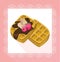 Waffles chocolate syrop desserts delicious vector illustration flavour