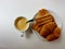 Waffles croissanty food cakes coffee blackcoffee