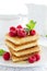 Waffles with raspberry,