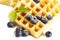 Waffles with sugar covered blueberries melisss and