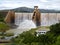 Wagendrift dam sluice gates open