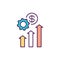 Wages and labour productivity RGB color icon