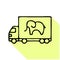 Waggon delivery flat line icon. Truck sign. Thin linear logo for oversized cargo trucking