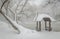 Wagner Cove and gazebo in the snow, Central Park,