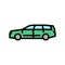 wagon car color icon vector illustration