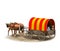 Wagon colonists, 3D rendering, illustration