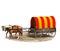 Wagon colonists, 3D rendering, illustration