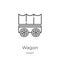 wagon icon vector from desert collection. Thin line wagon outline icon vector illustration. Outline, thin line wagon icon for