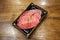 Wagyu flat iron - Premium raw thin sliced beef, Prepared for