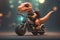 wahlir cute dragon character riding a motorbike 029