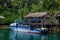 Waigeo, Kri, Mushroom Island, group of small islands in shallow blue lagoon water