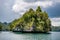 Waigeo, Kri, Mushroom Island, group of small islands in shallow blue lagoon water