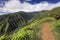 Waihee Ridge Trail, looking up the valley to the West Maui Mountains, Hawaii