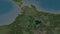 Waikato extruded. New Zealand. Stereographic satellite map