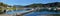 Waikawa Bay Early Morning Panorama with Jetty, Marlborough Sound, NZ