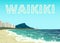 Waikiki beach of Oahu island