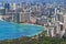 Waikiki Beach and the skyline of Honolulu, Hawaii