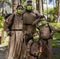 Waikiki, Honolulu, Hawaii - Oct 31, 2021-Family dressed as Ghost Busters for Halloween