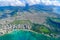 Waikiki in Honolulu on Oahu aerial view