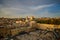 Wailing wall and Al Aqsa in Jerusalem, sunset view