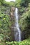 Wailua Falls tumbling over a volcanic rock cliffside in a rainforest in Hana, Maui, Hawaii