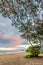 Waimanalo Beach, Rabbit Island and Ironwood Trees on Oahu, Hawaii