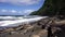 Waipio bay black sand beach on Big Island Hawaii