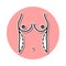 waistline woman surgery sticker icon. Simple thin line, outline vector of anti agies icons for ui and ux, website or mobile