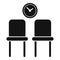 Wait chairs icon simple vector. Waiting area