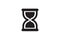 Wait icon sand glass watch. Time clock simple web design. Minute and hour indication vector symbol