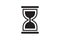 Wait icon sand glass watch. Time clock simple web design. Minute and hour indication vector symbol