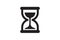 Wait icon sand glass watch. Time clock simple web design. Minute and hour indication vector symbol