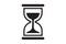 Wait icon sand glass watch. Time clock simple web design. Minute and hour indication vector symbol