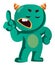 Wait a minute green monster is gesturing vector illustration