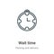 Wait time outline vector icon. Thin line black wait time icon, flat vector simple element illustration from editable packing and