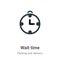 Wait time vector icon on white background. Flat vector wait time icon symbol sign from modern packing and delivery collection for