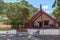 WAITANGI, NEW ZEALAND, FEBRUARY 18, 2020: wharenui community house at Waitangi treaty grounds in New Zealand